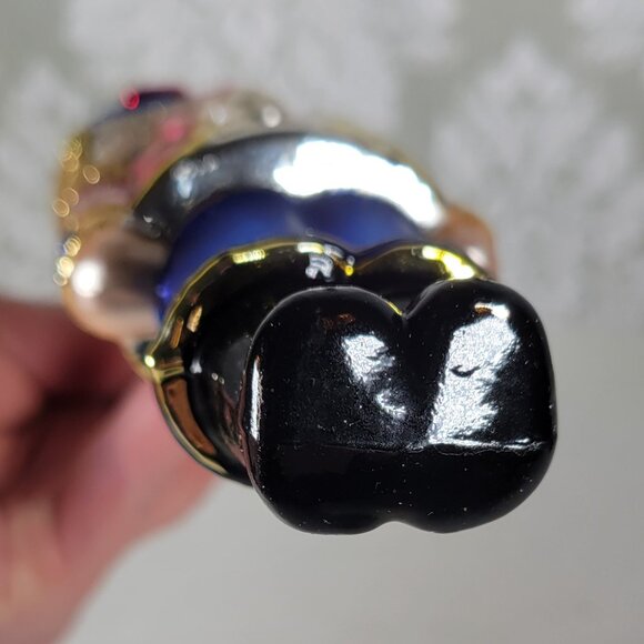 Vintage Hand Blown Glass Ornament Nutcracker with Glitter Accents  6.5" Tall - Picture 9 of 10